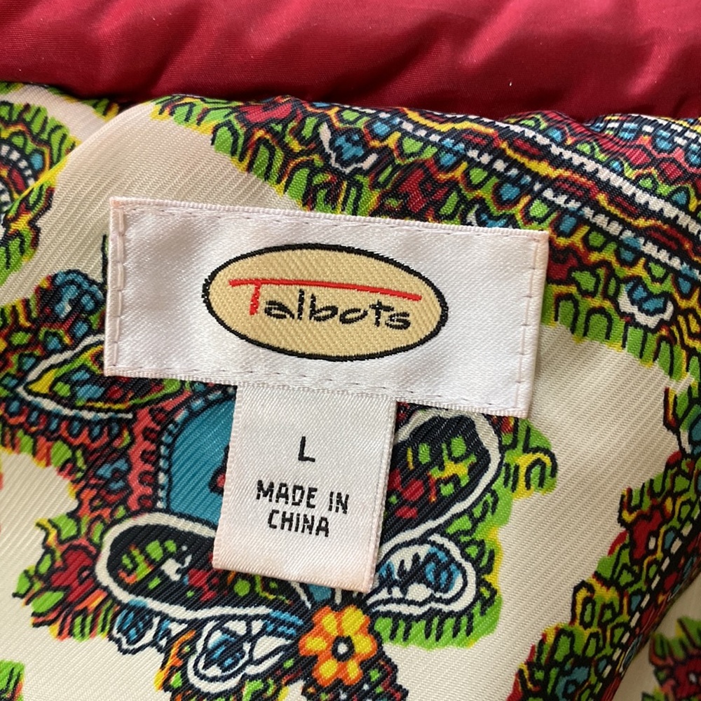 Talbots Button Down Quilted Vest Red Euc,Patch Po… - image 6